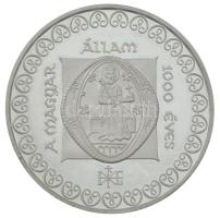 Sülle Mária 2000. "A Magyar Állam 1000 éves" Ag emlékérem (35,33g/0.925/42,5mm) T:AU (PP)