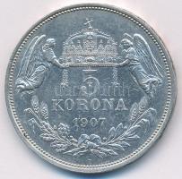 1907KB 5K Ag "Ferenc József" T:XF kis patina Adamo K7