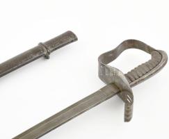 1861M gyalogostiszti szablya, jelzett: Weyersberg & Stamm Solingen, hüvellyel, a szablya és a hü...