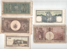 Románia 1940-1945. 7db-os bankjegy tétel T:F,VG
Romania 1940-1945. 7pcs of banknotes lot C:F,VG
