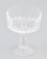 Ólomkristály likőrös pohár garnitúra, 6 db, jelzés nélkül, hibátlan, m: 9 cm