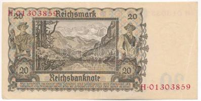 Német Harmadik Birodalom 1939. 20M T:F szép papír German Third Reich 1939. 20 Mark C:F fine paper Kr...