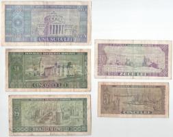Románia 1952. 5L + 10L + 25L + 50L + 100L T:F,VG
Romania 1952. 5 Lei + 10 Lei + 25 Lei + 50 Lei + 1...