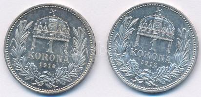 1912KB-1914KB 1K Ag "Ferenc József" (2xklf) T:UNC,AU Adamo K5.1