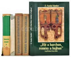 5 db Tamási Áron könyv: Z. Szalai Sándor: ,,Hit a harcban, remény a bajban&quot;. Pályakép Tamási Áronról. + Tamási Áron: Ragyog egy csillag; Jégtörő Mátyás (Erdélyi Szépmíves Céh); Hullámzó vőlegény (Révai, első kiadás); Ábel. Vegyes állapotban.