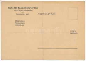 Balatonboglár 1935. A Boglári Takarékpénztár Rt. kiértesítő levelezőlapja a részvénytársasággal szem...