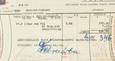 1928 Zwack J. és társai fejléces számla