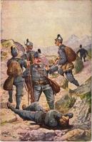 Im Gefecht / Az ütközetben / WWI Austro-Hungarian K.u.K. military art postcard s: A. Hartmann (EK)