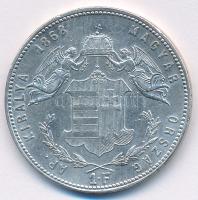 1868GYF 1Ft Ag "Ferenc József / Angyalos címer" Gyulafehérvár T:XF,VF kis ph.
Hungary 186...