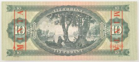 1960. 10Ft "A 306 - 044246" sorszámmal, piros "MINTA" felülnyomással és perforác...