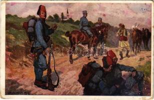 Austro-Hungarian K.u.K. military art postcard. B.K.W.I. 685-2. s: Ludwig Koch (ragasztónyom / glue marks)