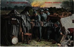 A lövészárokból. Virradóra, kakasszóra / WWI Austro-Hungarian K.u.K. military art postcard, trenches. L&P 5744/VI. (EK)