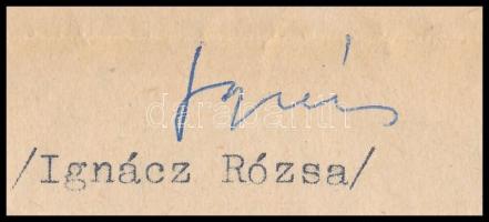 1962 Ignácz Rózsa (1909-1979) írónő, színésznő saját kézzel aláírt, gépelt levele Szeghalmi Elemér, ...