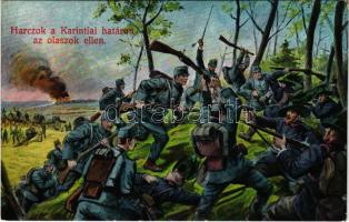Harcok a karintiai határon az olaszok ellen / WWI Austro-Hungarian K.u.K. military art postcard. L&P 1859. (EK)