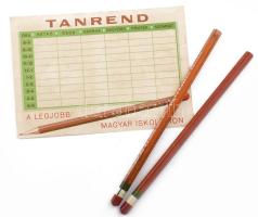 cca 1930 1-1db 2.sz-3.sz. keménységű * 923 * irredenta NEM!NEM!SOHA! iskolaírón + Tanrend: A legjobb magyar iskolairón - Schuler József Rt.