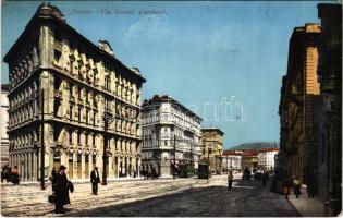 Trieste, Trieszt; Via Giosue Carducci / street view, trams (fl)