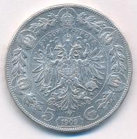 Ausztria 1909. 5K Ag "Ferenc József" T:XF,VF ph Austria 1909. 5 Corona Ag "Franz Jose...