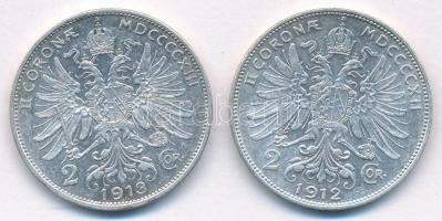 Ausztria 1912-1913. 2K Ag "Ferenc József" (2xklf) T:XF
Austria 1912-1913. 2 Coronae Ag &q...