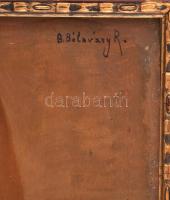 B. Bélaváry R jelzéssel: Női akt. Olaj, fatábla. Szecessziós stílusú fakeretben. 36x27 cm