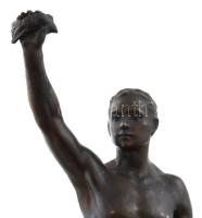 Hungária Vívó Club 1912 bronz szobor, márvány talapzaton, m: 23 cm