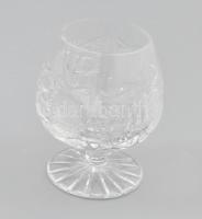 6 db metszett kristály talpas pohár, m: 8,5 cm