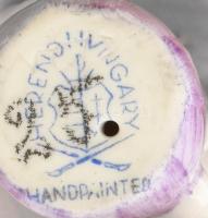 Herendi macska, kézzel festett porcelán, jelzett, hibátlan, m: 5,5 cm