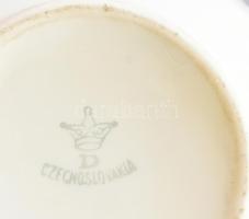 2 db retró csehszlovák porcelán bögre. Matricás, jelzett, hibátlan, m: 8 cm
