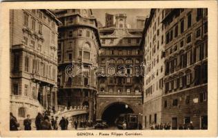 Genova, Genoa; Piazza Filippo Corridoni / square, tram