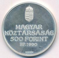 1990. 500Ft Ag "Kölcsey Ferenc" T:UNC (eredetileg PP) patina, fo. Adamo EM116