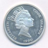 Cook-szigetek 1990. 10D Ag "500 éves Amerika 1492-1992" T:PP patina, ujjlenyomat
Cook Isl...