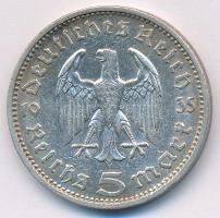 Német Harmadik Birodalom 1935F 5M Ag "Hindenburg" T:XF patina, karc
German Third Reich 19...