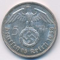 Német Harmadik Birodalom 1938F 5M Ag "Hindenburg" T:AU
German Third Reich 1938F 5 Reichsm...