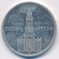 Német Harmadik Birodalom 1934A 5M Ag "Náci hatalom első évfordulója" T:XF,VF karc German Third Empire 1934A 5 Reichsmark Ag "1st Anniversary of Nazi rule" C:XF,VF scratch Krause KM#82