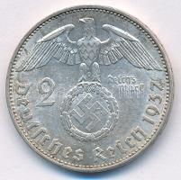 Német Harmadik Birodalom 1937E 2M Ag "Hindenburg" T:AU patina 
German Third Reich 1937E 2...