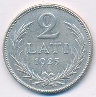 Lettország 1925. 2L Ag T:XF kis patina  Latvia 1925. 2 Lati Ag C:XF small patina Krause KM#8