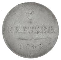 Ausztria 1849C 6kr Ag T:XF patina Austria 1849C 6 Kreuzer Ag C:XF patina Krause KM#2200