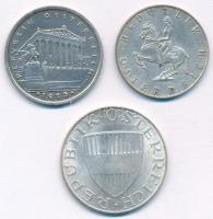 Ausztria 1925. 1Sch Ag + 1961. 5Sch Ag + 1973. 10Sch Ag T:AU,XF patina
Austria 1925. 1 Schilling Ag...
