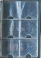 Leuchtturm fekete műbőr érmetartó album 10db berakólappal, benne 60db 54x57mm-es férőhellyel, újszer...