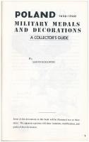 Martin Kozlowski: Poland - Military medals and decorations 1638-1940. Toronto, 1980. Használt, nagyo...