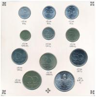 1993. 10f-200Ft (11xklf) forgalmi sor, benne 200Ft Ag "MNB", "Magyarország pénzérméi&...