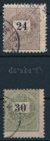 1889 24kr és 30kr durva elfogazással