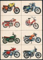 Retró bélyegformájú gyűjtőképek (autós, motoros, állatos), 4 ívben össz. 48 db, egy kép mérete: 8x5,5 cm