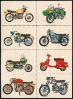 Retró bélyegformájú gyűjtőképek (autós, motoros, állatos), 4 ívben össz. 48 db, egy kép mérete: 8x5,...