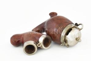 Kis méretű bruyere fából készült, fedeles kazános pipa, Bruyer márkajelzéssel, szár nélkül, szép áll...