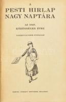 1927 A Pesti Hírlap nagy naptára az 1927. közönséges évre. Harminchetedik évf. Bp., én., Légrády. Fekete-fehér fotókkal illusztrált. Kiadói egészvászon-kötés, kopott borítóval.