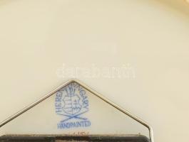 Herendi Indiai kosár mintás porcelán falióra. Kézzel festett, jelzett, hibátlan, óra rész cserélendő...