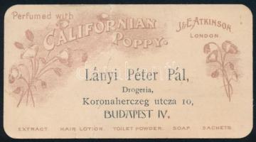 Atikonson's Newest Perfume Californian Poppy. London, J. & E. Atkinsons/Lányi Péter Pál Dro...