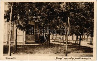 1927 Jászapáti, "Jössze" sporttelep pavilon részlete. Koczka Andor kiadása