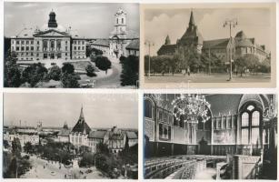 Kecskemét, Fő tér, Népújság, Szabadság tér, Textil és Illatszertár üzletek, Tanácsháza belső, tanács...