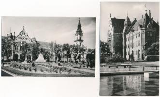 Kecskemét, Széchenyi tér, gyógyszertár, Országos nevelőintézet, Katona József gimnázium, Városi Taná...